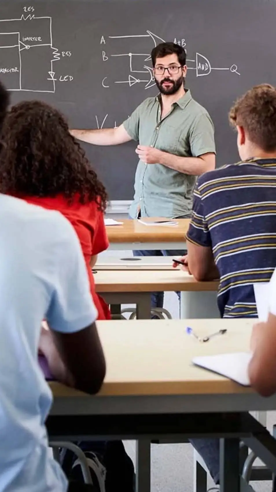 ai character: school class  background