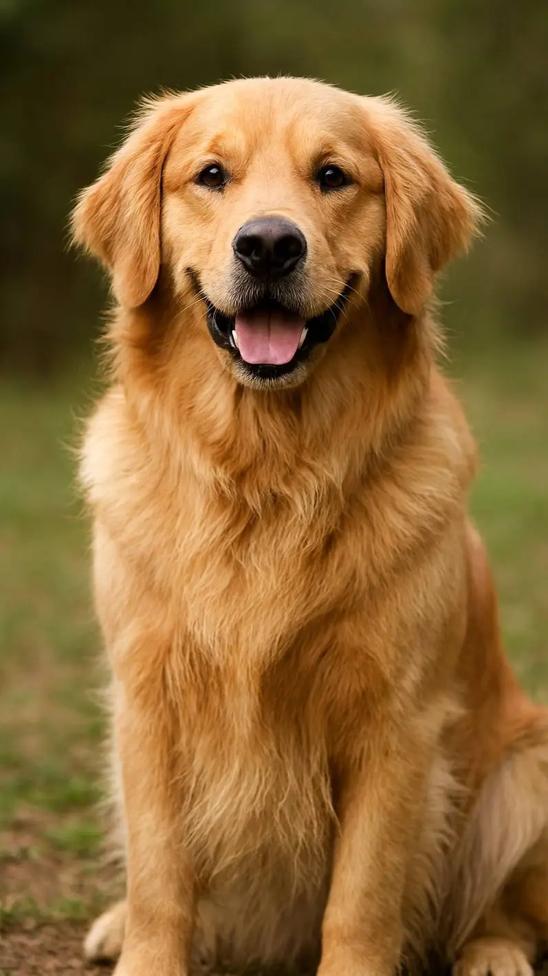 ai character: Golden retriever  background
