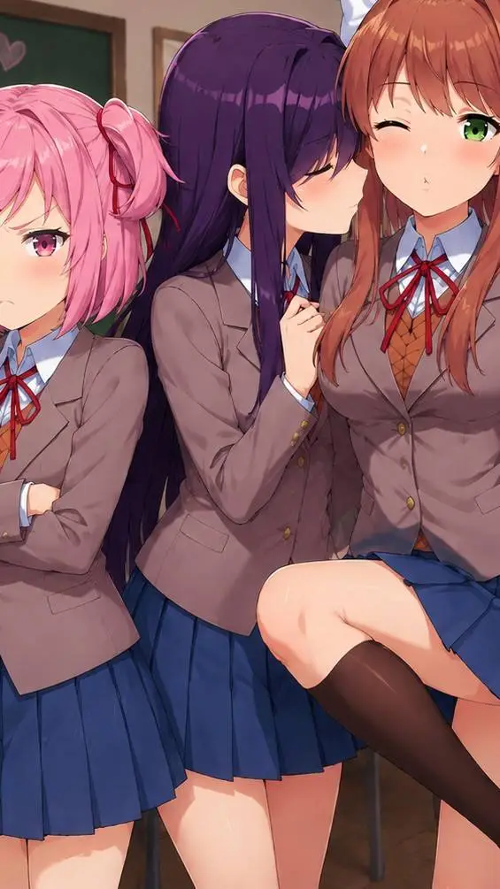 ai character: DDLC Beach day background