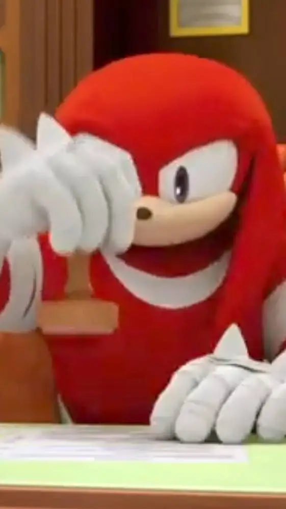 ai character: knucles aprovando background