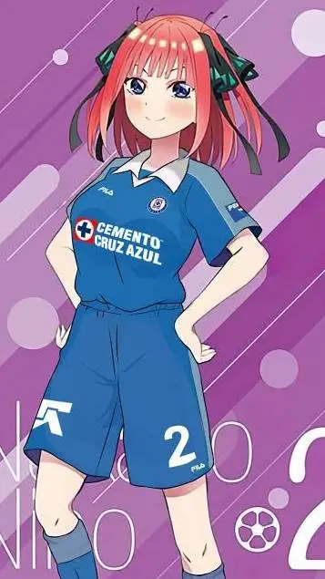 ai character: Nino nakano futbol background