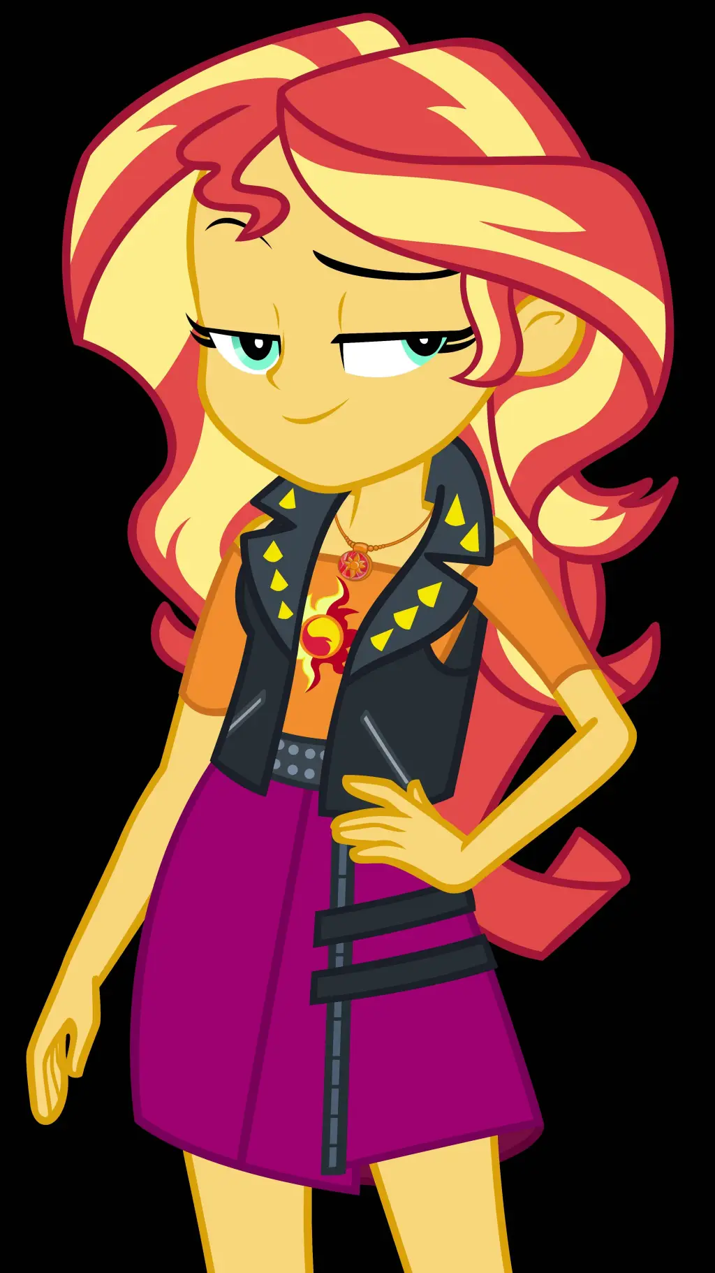 ai character: SUNSET SHIMMER  background