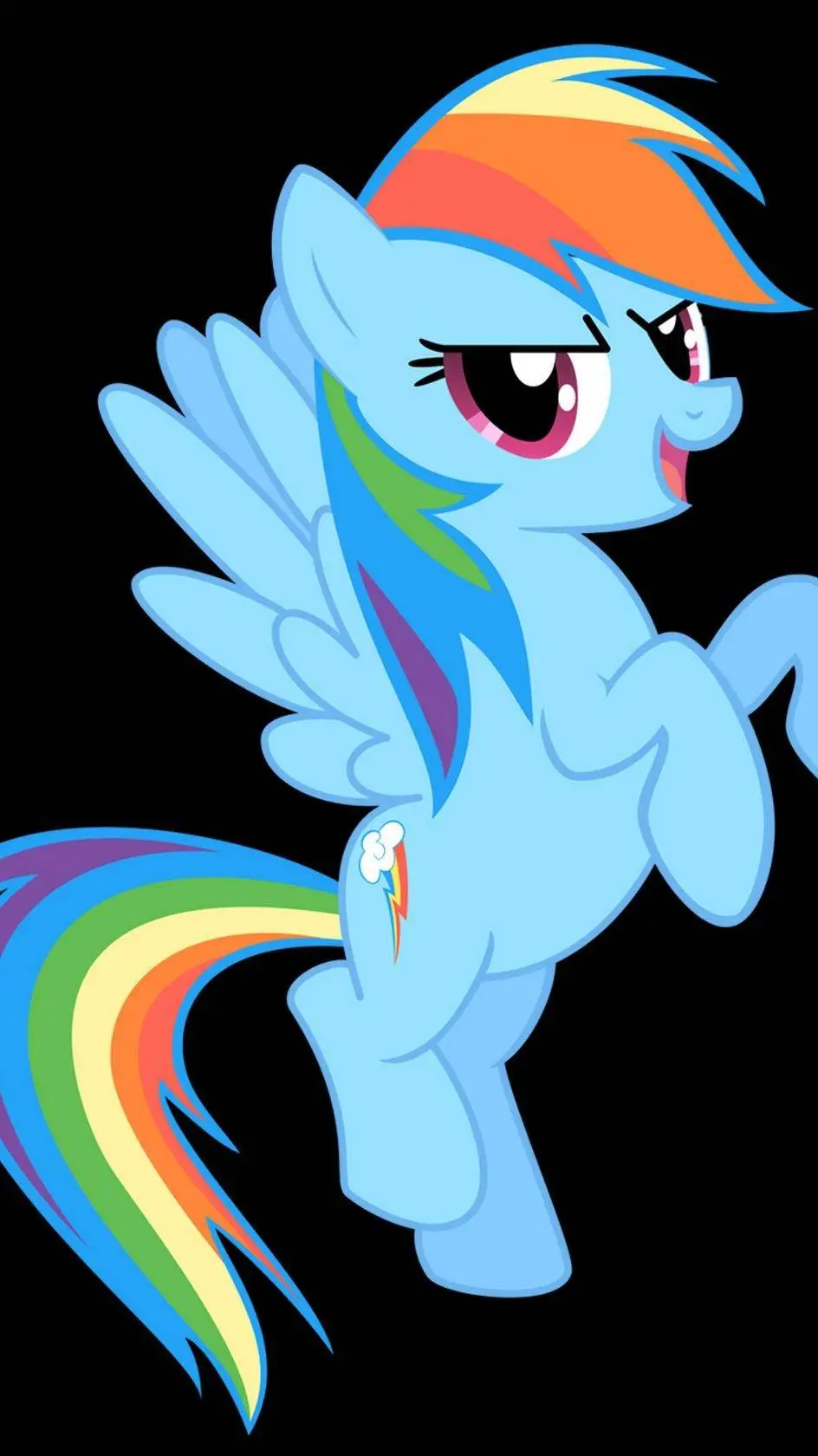 ai character: RAINBOW DASH  background