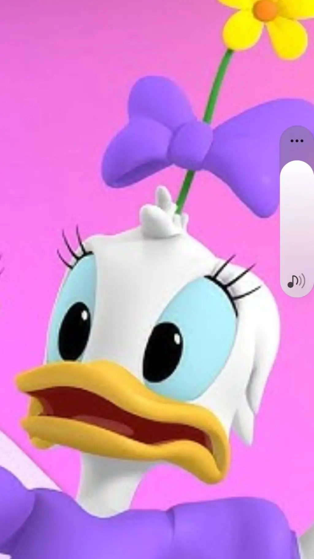 ai character: daisy duck  background