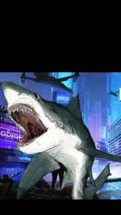 ai character: Lovey mega shark background