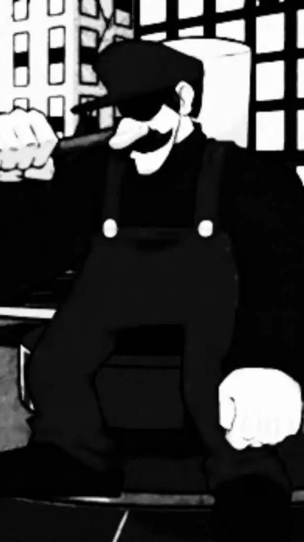 ai character: buff costume Mario background