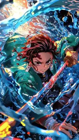 ai character: tanjiro  background