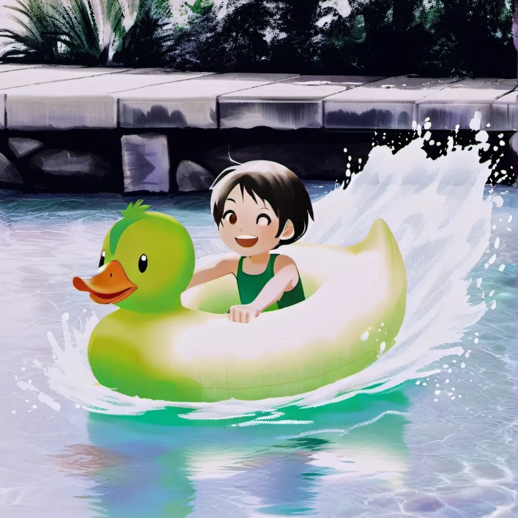 chat with ai character: Children slimig 