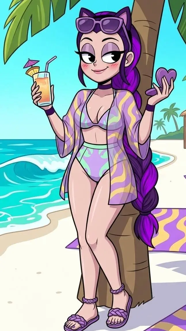 ai character: Lilly Love summer background