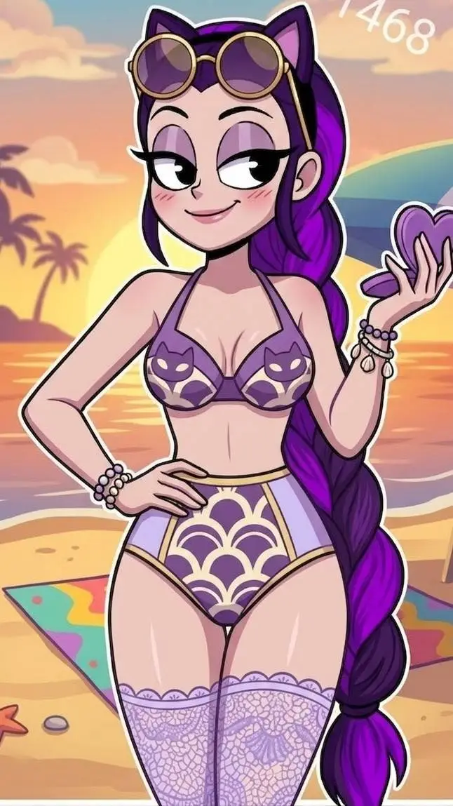 ai character: Lilly purple bride background