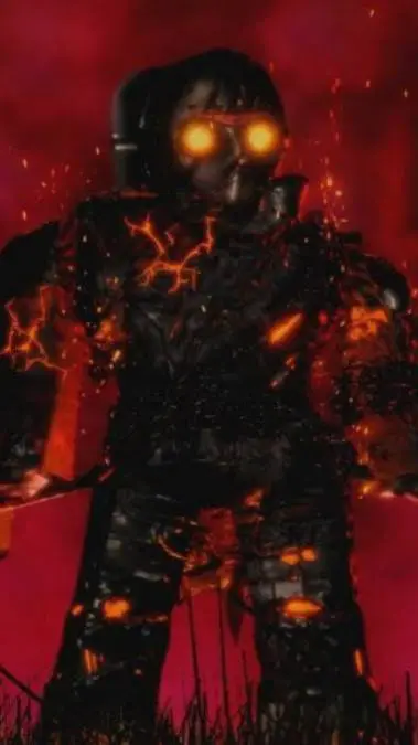 ai character: FIRE JASON  background