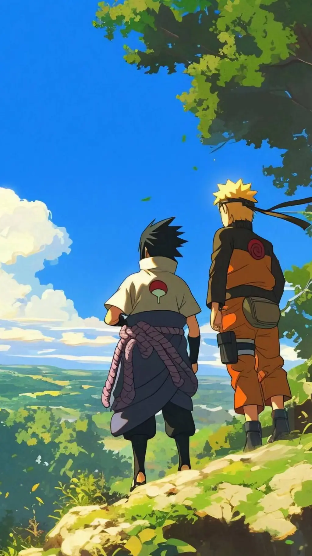 ai character: Naruto and Sasuke  background