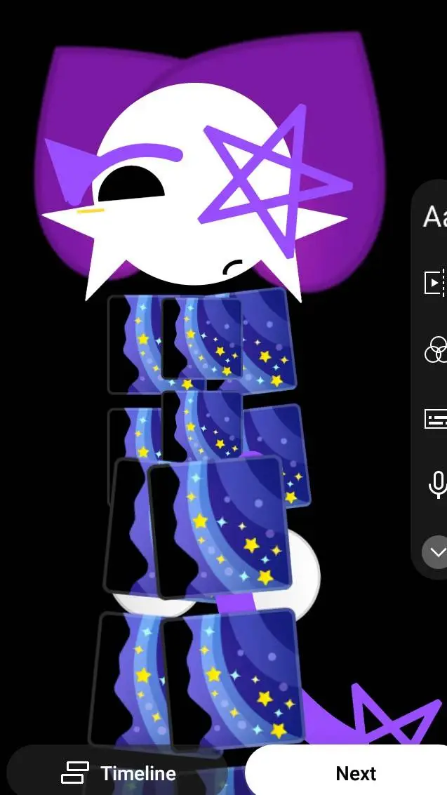 ai character: sad Purple background
