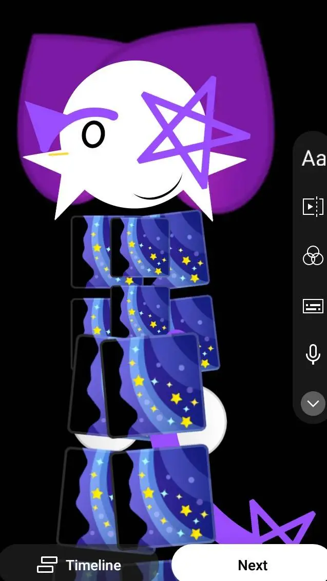 ai character: crazy Purple background