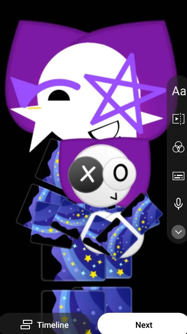 ai character: Purple and Purn background