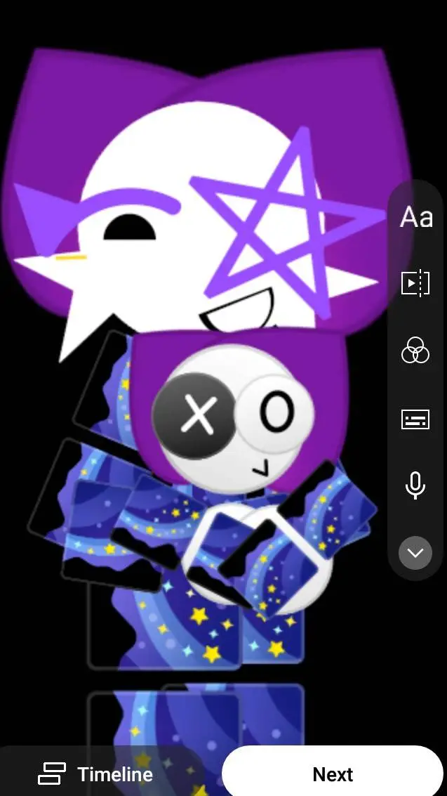 ai character: Purple and Purn background