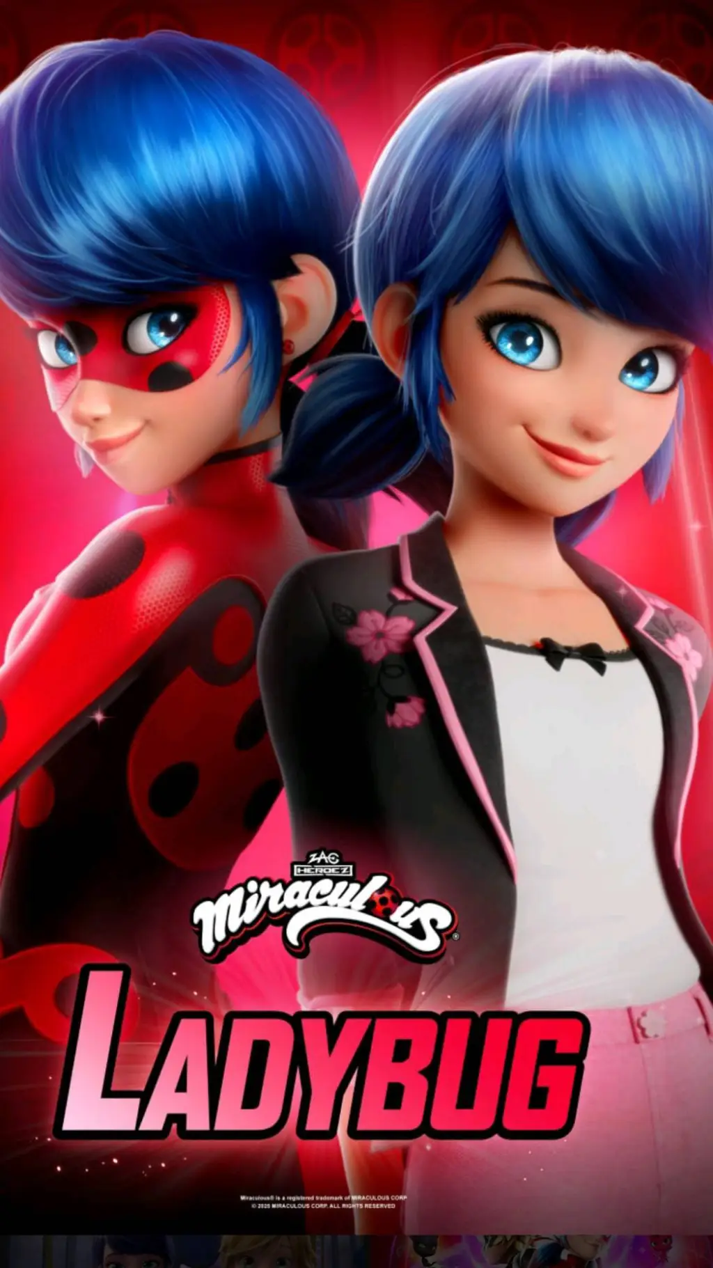 ai character: ladybug/ marinette background