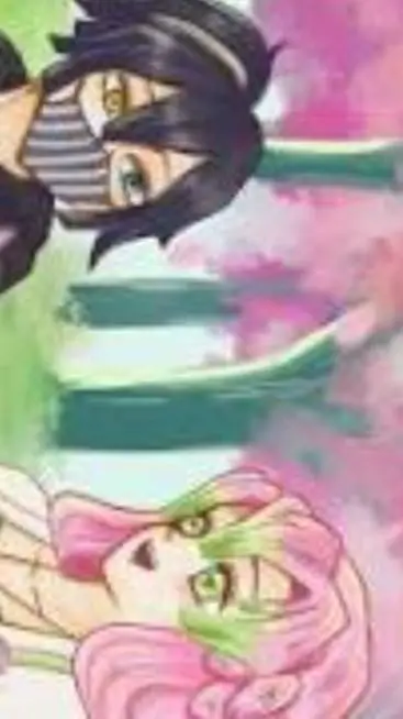 ai character: ObaMitsu 🖤💛💙🩷💚 background