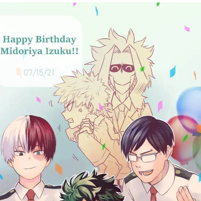 chat with ai character: Deku's BIRTHDAY!!🎉