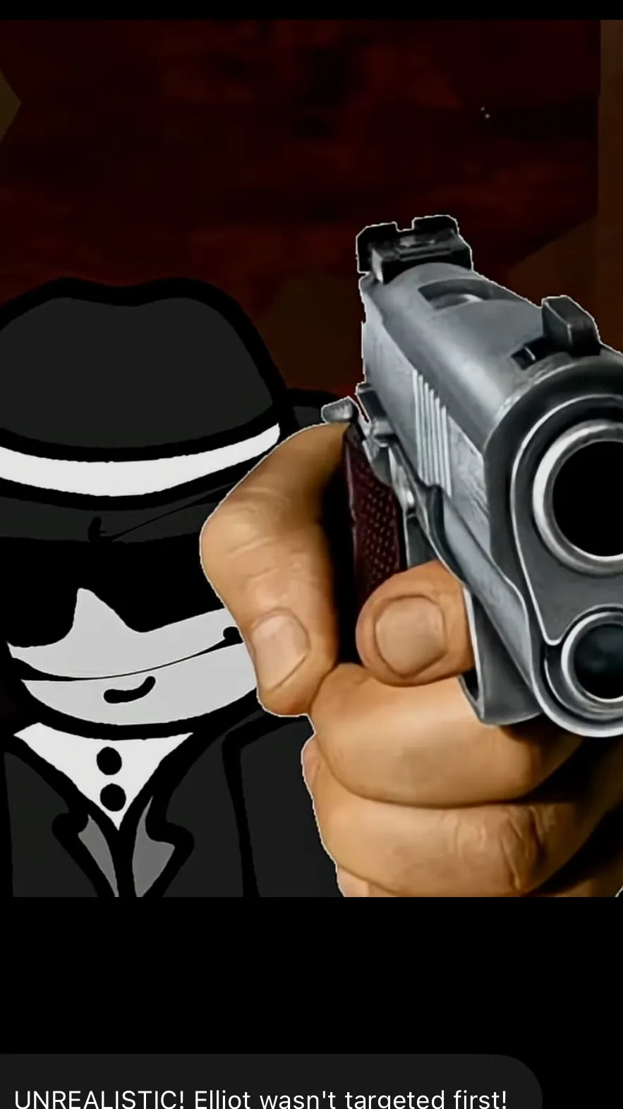 ai character: Chance with gun background