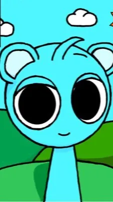 ai character: Sky SPRUNKI  background