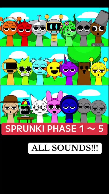 ai character: SPRUNKI  background