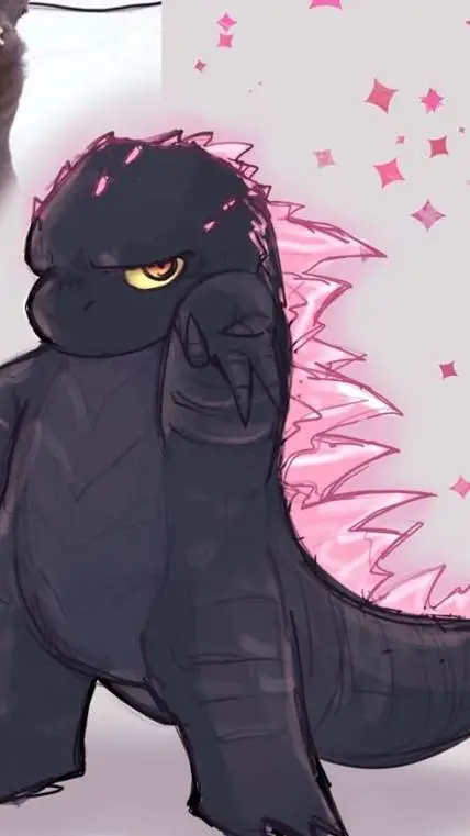 ai character: Baby Godzilla EVOL background