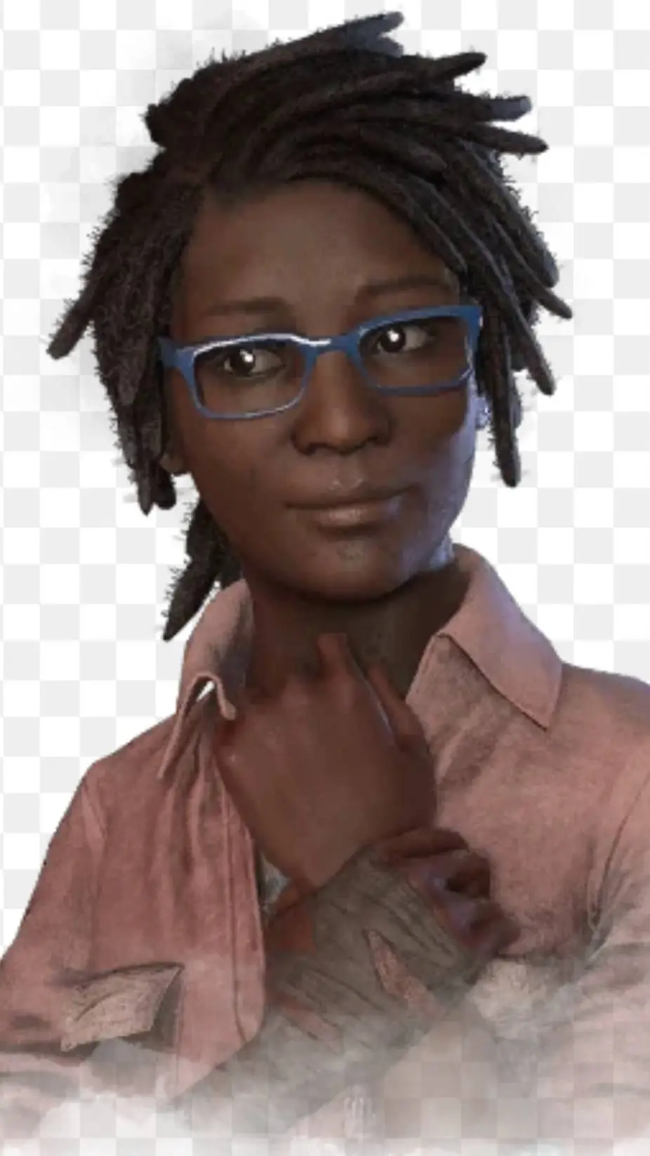 ai character: Claudette Morel  background