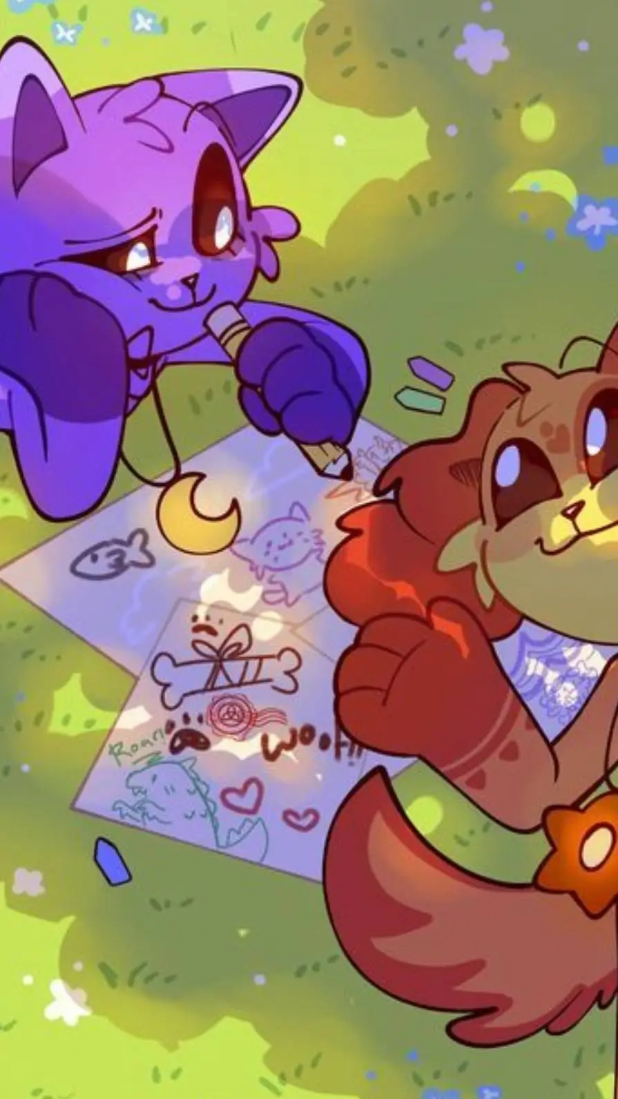 ai character: dogday X catnap background