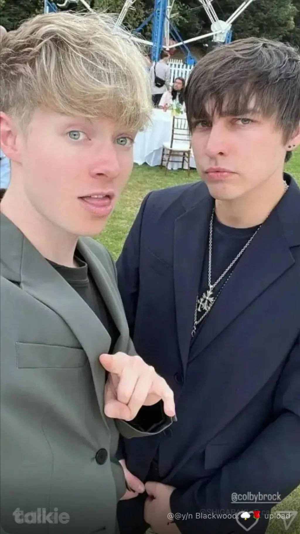 ai character: Sam and Colby  background