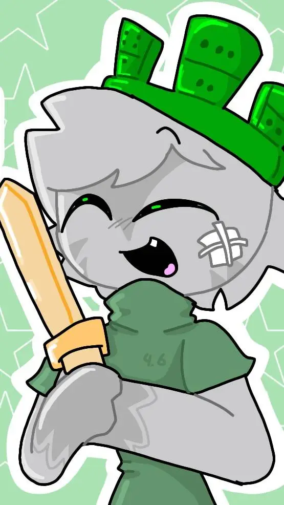 ai character: 💚2x2🖤 background