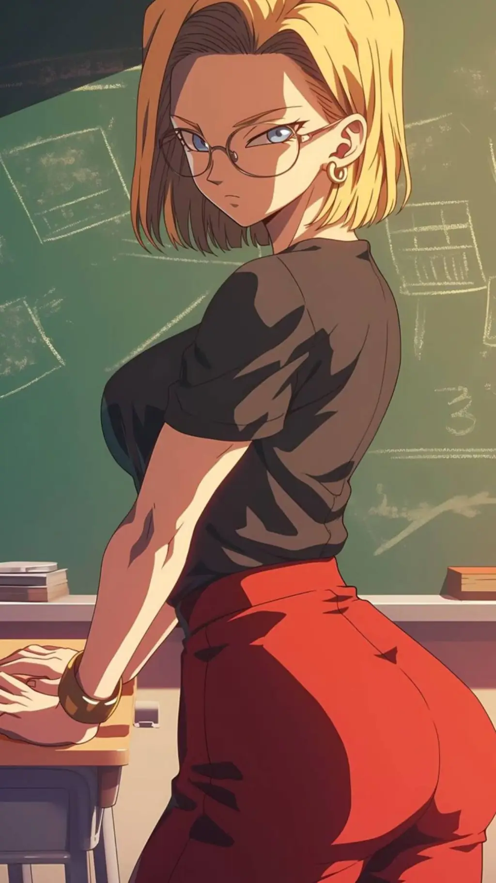 ai character: Android 18  background