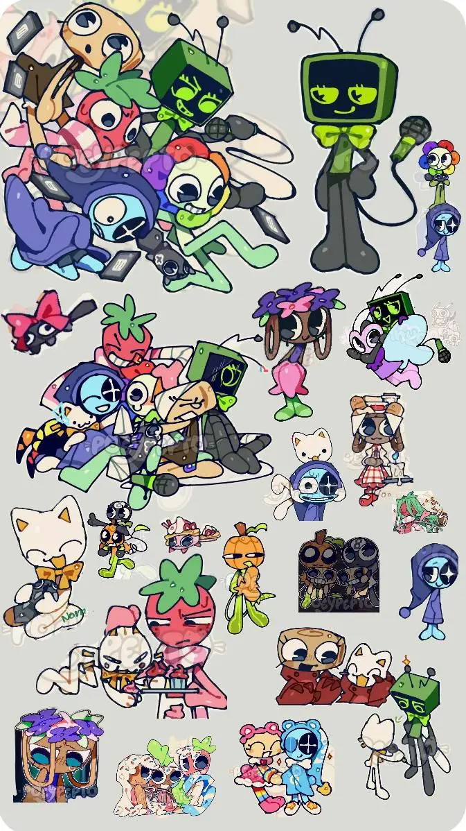 ai character: 🍀Dandy's World🌈 background