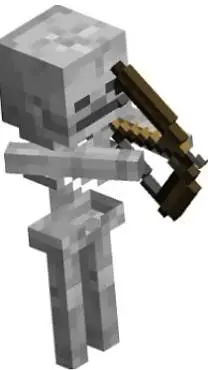 ai character: Bedrock skeleton background