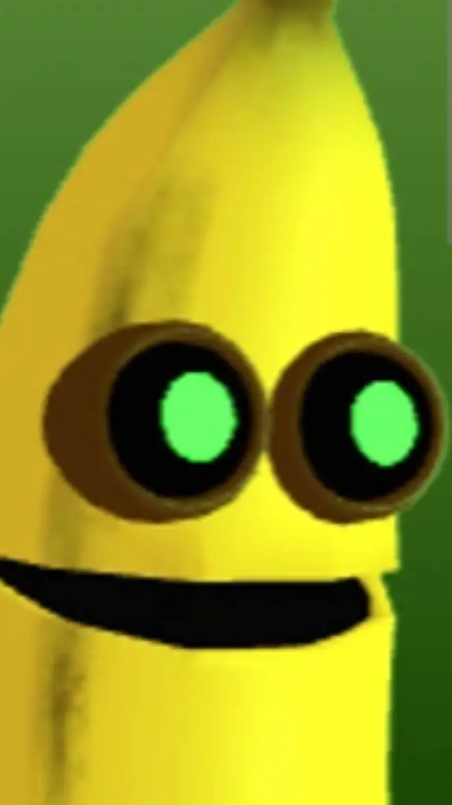 ai character: Banana eats background