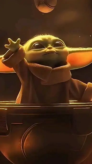 ai character: baby Yoda love you background