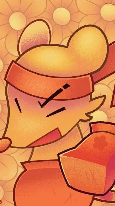 ai character: Orange background