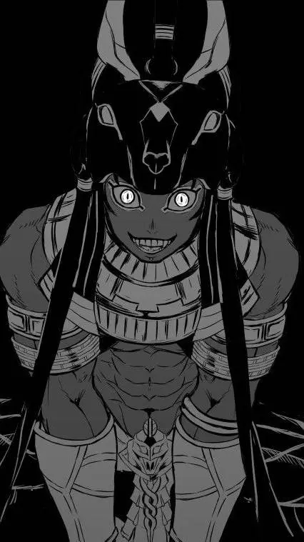 ai character: susanoo y Anubis  background