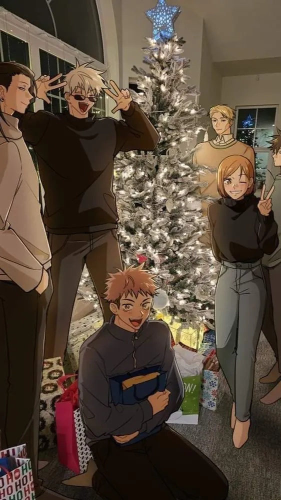ai character: JJK CHRISTMAS background