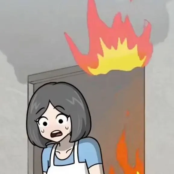 chat with ai character: burning building