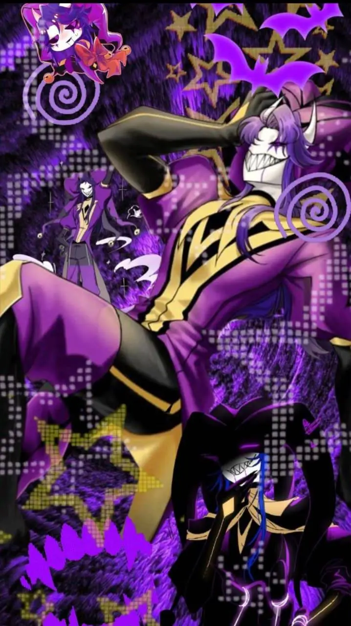ai character: 💜🖤Jester!🖤💜 background