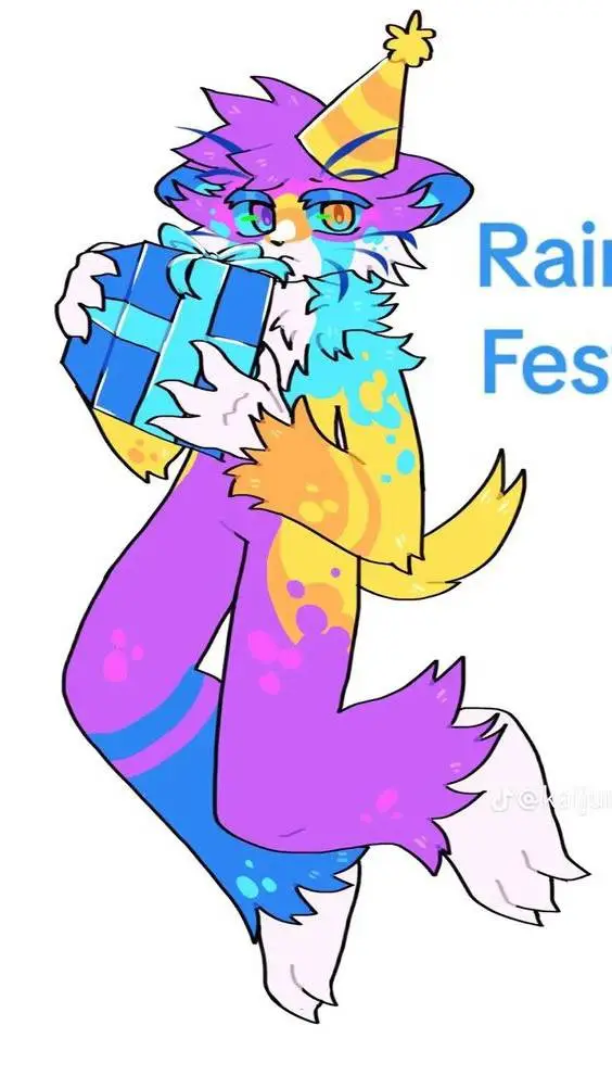 ai character: Rainfest background