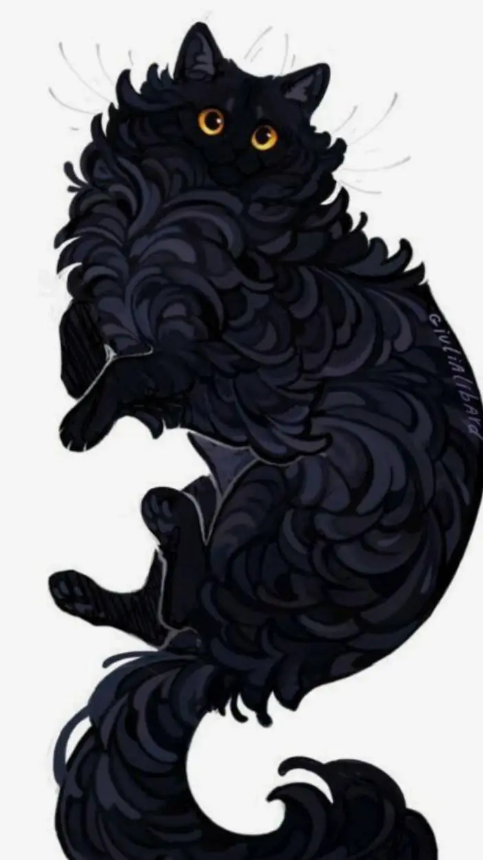 ai character: cat_the_black background