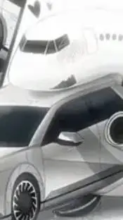 ai character: plane x car background
