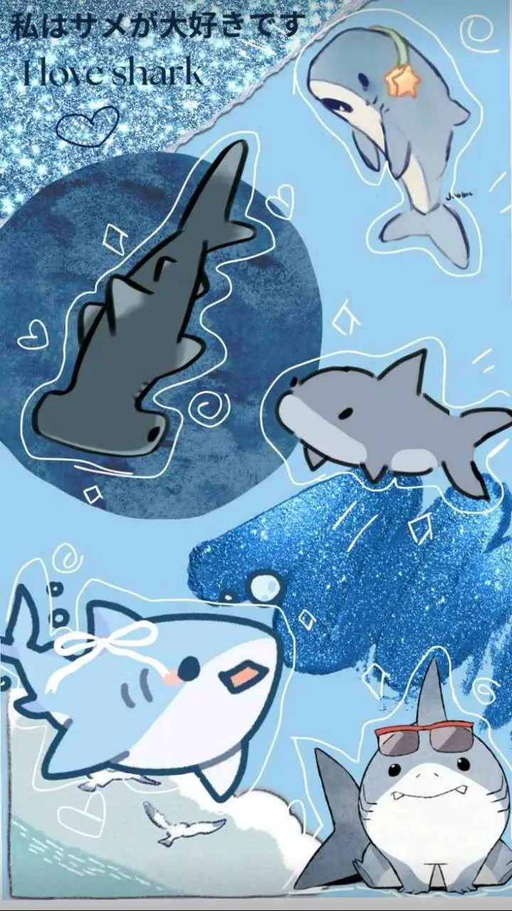 ai character: I love shark 🦈 background