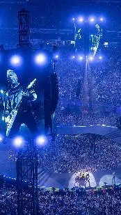 ai character: Metallica concert background