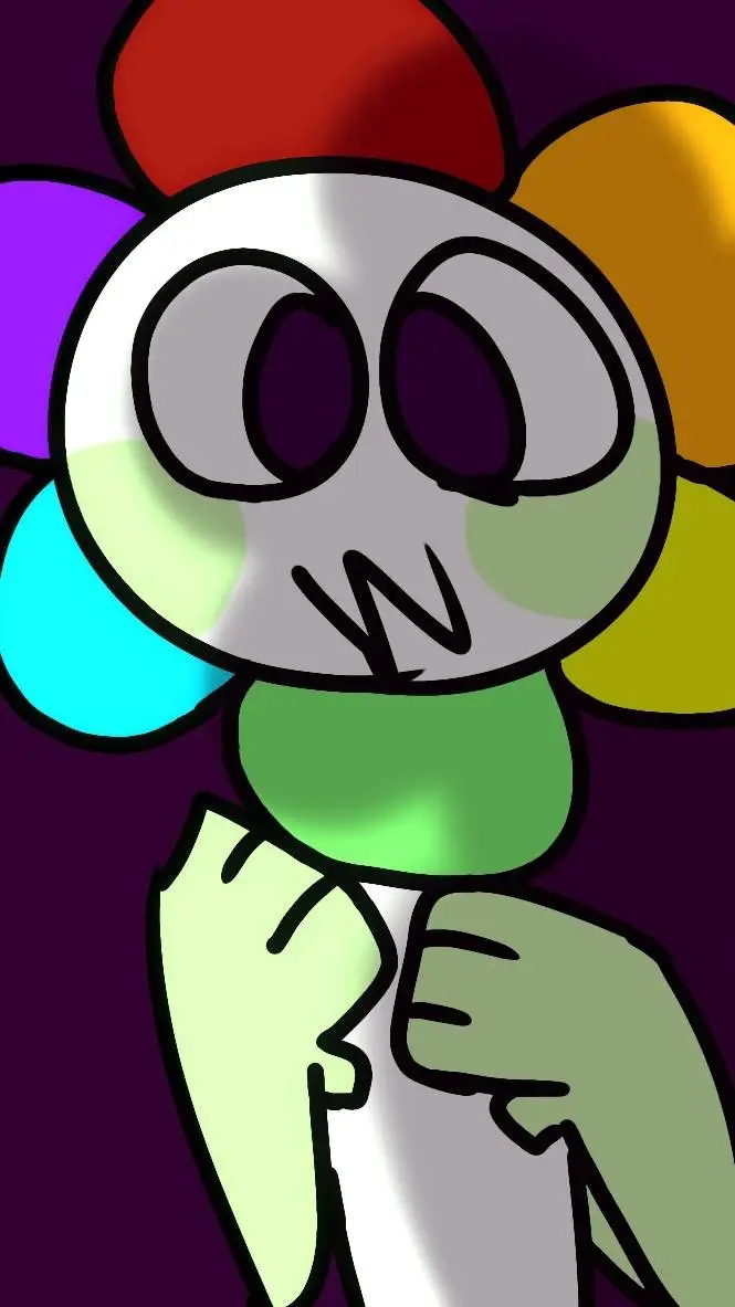 ai character: 🌸🌍🌘Dandy world🌒🌍🌸 background