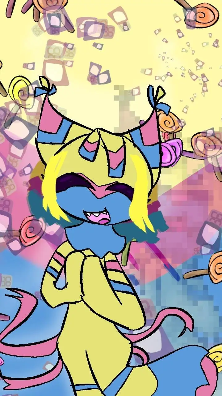 ai character: 💛🩷💙Yatta🍬🍭🍫 background