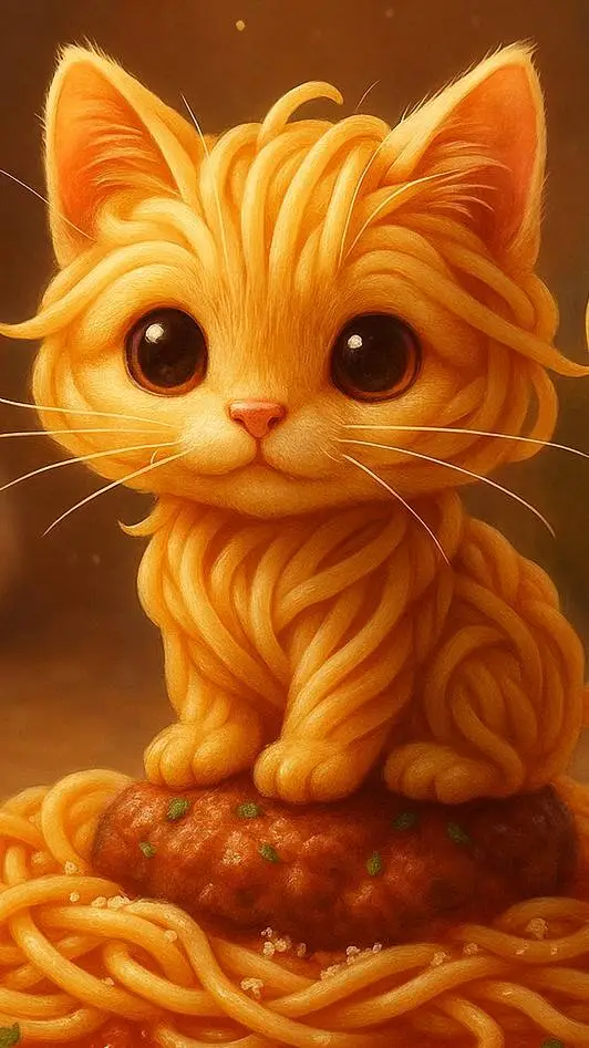ai character:  spegetti gatito background