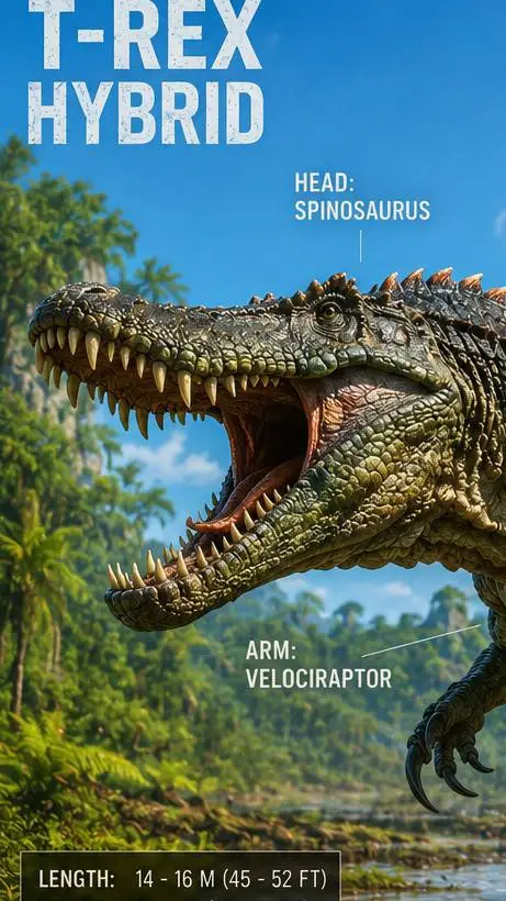 ai character: Spinosaurus hybrid background